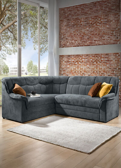 Frei im Raum aufstellbare Polsterecke mit Bettfunktion 