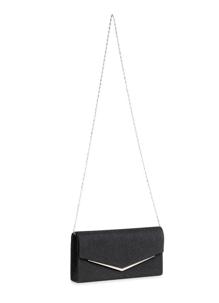 Abendtasche mit abnehmbarer Kette SCHWARZ