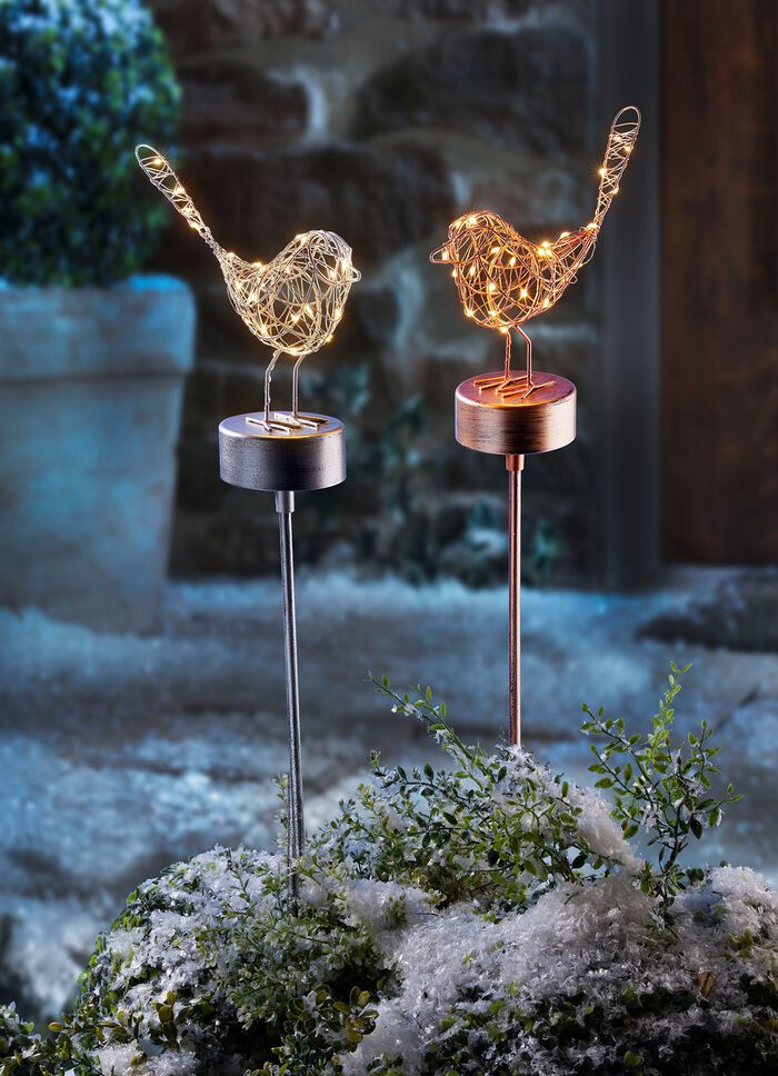 Dekorativer LED-Vogel aus Metall 