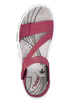Rieker, sportliche Damen-Sandalen, mit zwei Klettspangen ROT