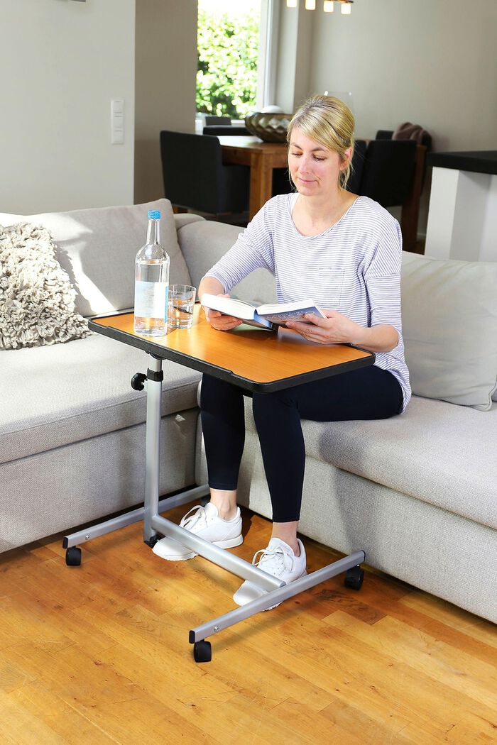 H&ouml;henverstellbarer Komfort- und Betttisch BRAUN