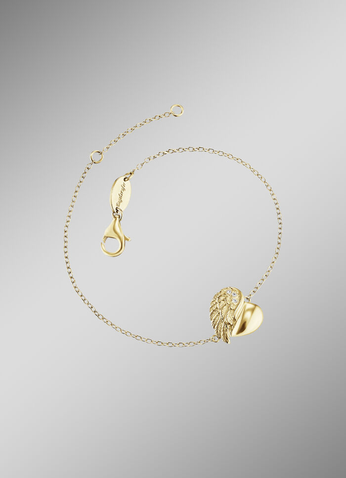 Armband "Herzfl&uuml;gel" gold plattiert 