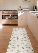 K&uuml;chenl&auml;ufer und -teppich mit Oliven-Motiv BEIGE