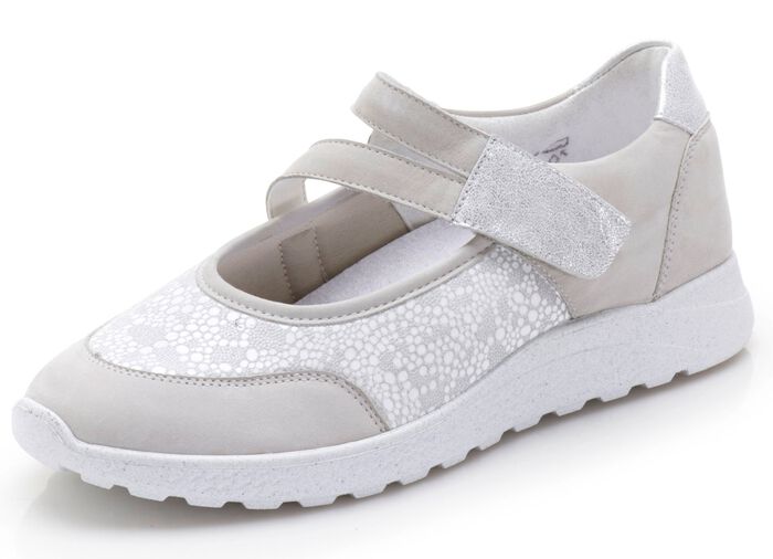 Waldl&auml;ufer Slipper mit Elastikeinsatz im Ballenbereich HELLGRAU