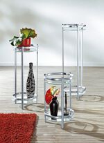 Edle Blumens&auml;ule aus messingfarbenem Stahlrohr 