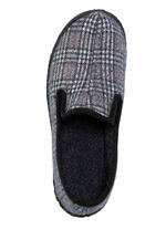 Textil-Hausschuh mit anatomisch geformtem Fußbett BLAUGRAU-MULTICOLOR