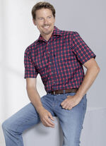 Kariertes Funktions-Hemd in 3 Farben ROT-MARINE KARIERT