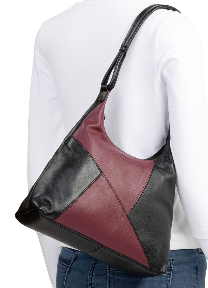 Laurina, Tasche, Damen, aus Leder SCHWARZ-BORDEAUX