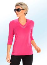 Shirt mit V-Ausschnitt in 5 Farben PINK