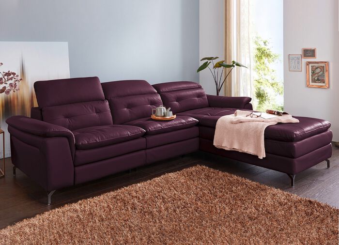 Leder-Polsterecke mit Relax-Funktion BORDEAUX