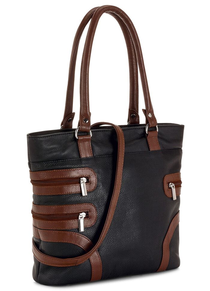 Laurina Tasche aus Rind-Nappaleder SCHWARZ-BRAUN