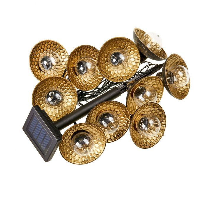 10-er-Kette mit Lampenschirme 