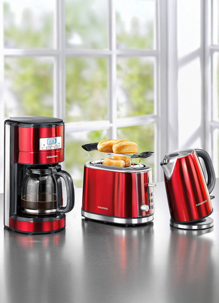 Grundig Frühstücksserie aus hochwertig lackiertem Edelstahl ROT