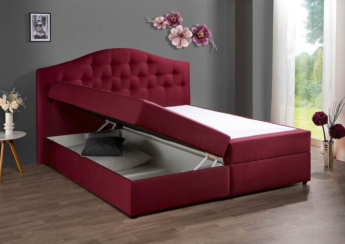 Boxspringbett mit Bettkasten und Topper 