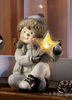 Figur Winterkind mit Stern WEISS