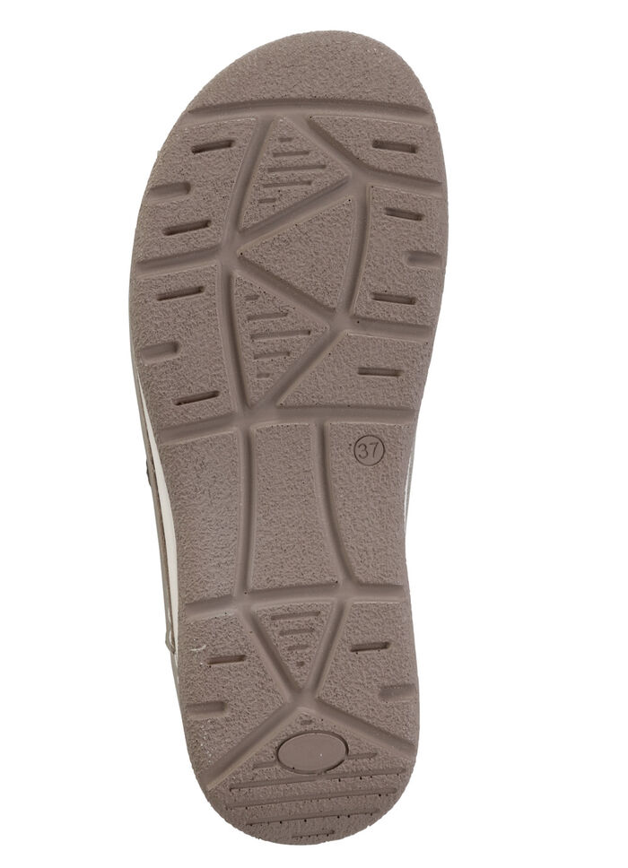 ELENA EDEN, bequeme Damen-Pantoletten, Weite H, mit herausnehmbarem Fußbett TAUPE-ANTIKBRONZE