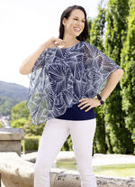 Poncho-Tunika mit eingearbeitetem Top 