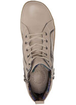 Andrea Conti Schnür-Bootie mit reptilgeprägtem Einsatz und Zier-Reißverschluss TAUPE