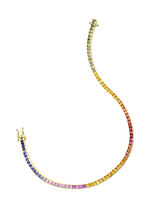 Hochwertiges Armband mit echten Safiren in Multicolor 