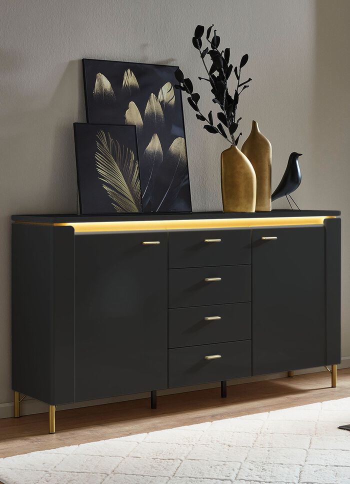 Sideboard mit LED-Beleuchtung und Softclose 