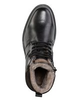 Schn&uuml;r-Stiefel mit echtem Lammfellfutter SCHWARZ