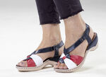 ELENA EDEN Sandalette aus Nappaleder BLAU-WEISS-ROT