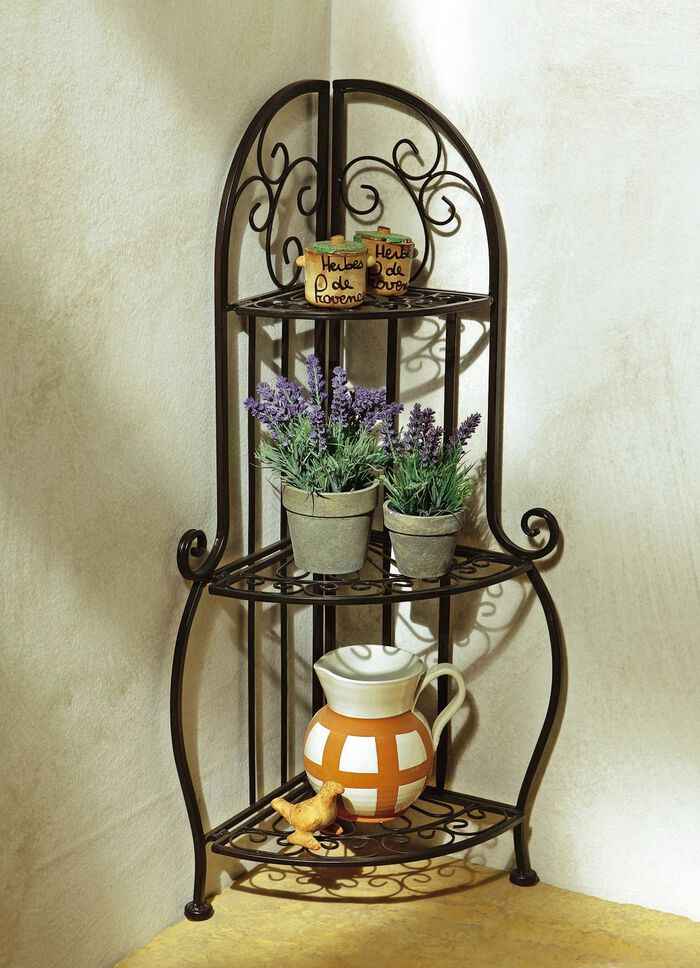 Dekoratives Eckregal aus Eisen ANTIKBRAUN