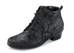 Waldl&auml;ufer Schn&uuml;r-Stiefelette mit floraler Pr&auml;gung SCHWARZ