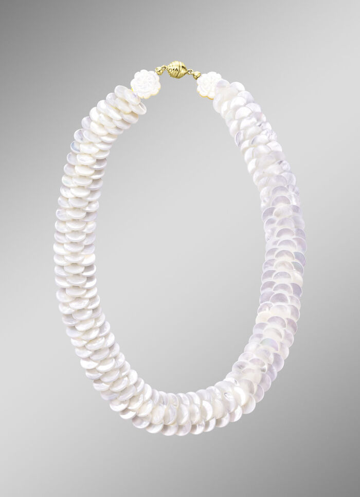 Schimmernde Halskette mit echtem Perlmutt 