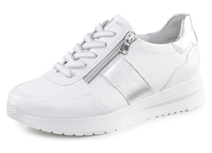ELENA EDEN Sneaker aus Nappaleder WEISS-SILBER