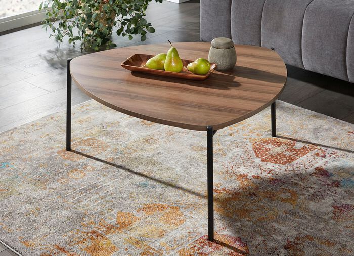 Couchtisch im Loft-Design mit Metallgestell 