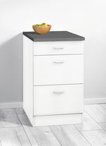 Unterschrank mit 1 Schublade und 2 Ausz&uuml;gen WEISS