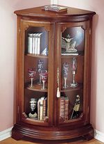 Eckvitrine klein, 2-t&uuml;rig NUSSBAUM