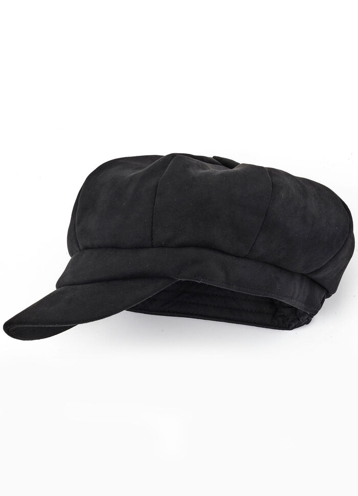 Elegante Damen-Ballonmütze, mit rückwärtigem Elastikeinsatz SCHWARZ