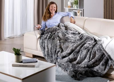 XXL-Heizdecke in Lammfell-Optik 