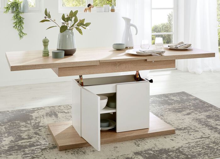 Couchtisch mit Schrankfunktion EICHE SONOMA-WEISS