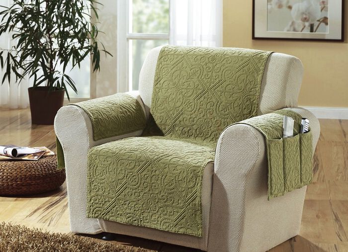 Wohnaccessoires aus gewebtem Jacquard-Strukturgewebe GRÜN