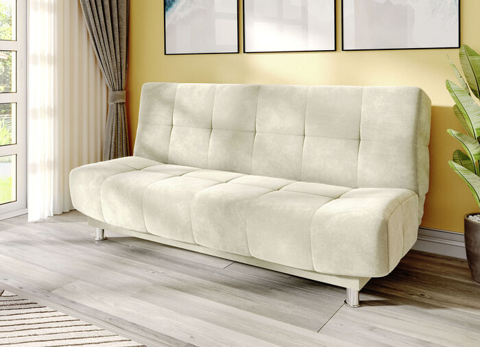 Gemütliches Schlafsofa mit Bettkasten CREME