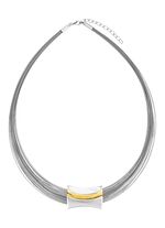 Moderne Garnitur in Bicolor aus Silber 925/- fein und Stahl 