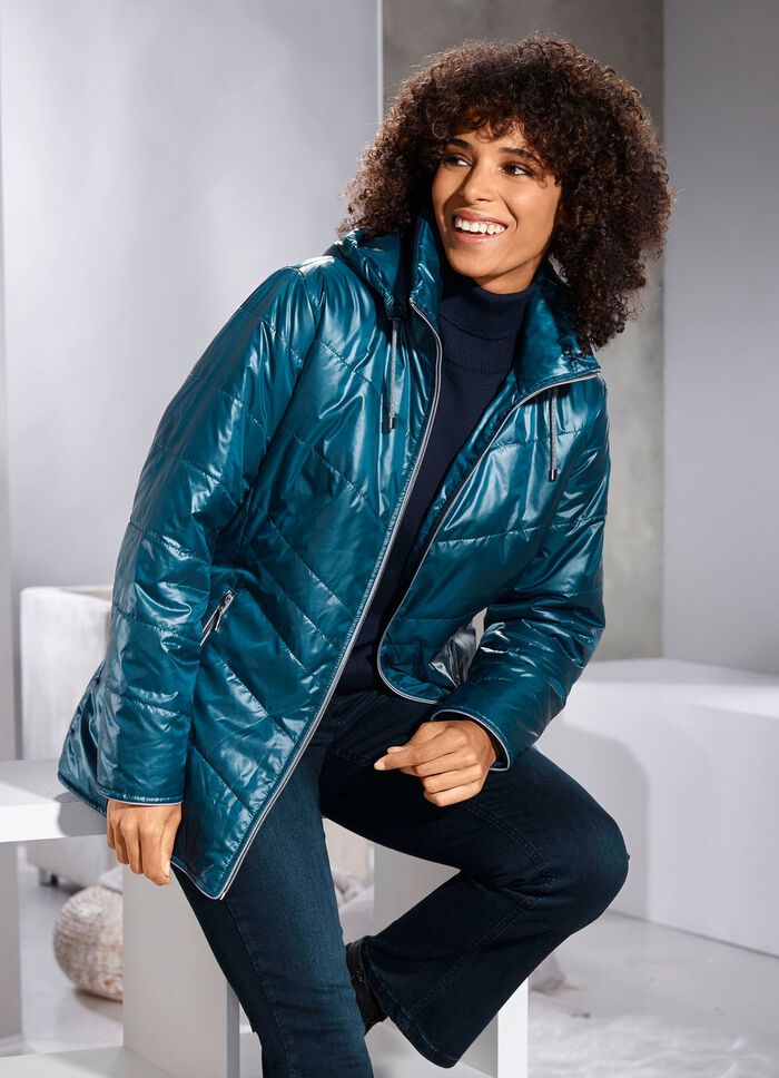 Jacke mit Rei&szlig;verschlusstaschen PETROL