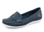 Gemini Slipper aus Nappaleder mit Lederspange MARINE