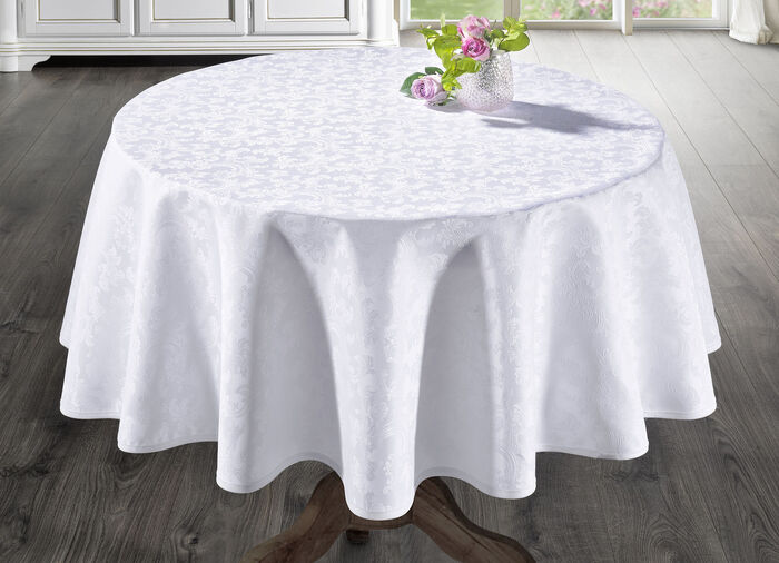 Bügelfreie Tischdecke mit Fleckschutz-Ausrüstung WEISS