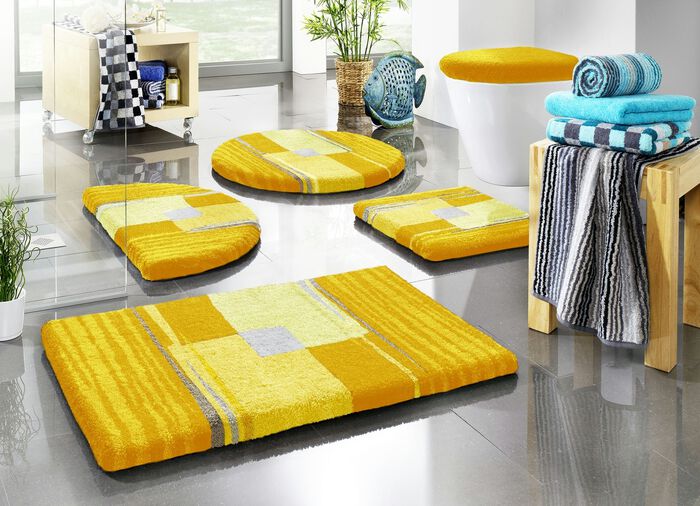 Badgarnitur mit rutschhemmender Rückseite GELB