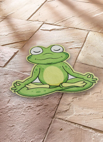 Fußmatte Yogafrosch mit rutschhemmender Rückseite 