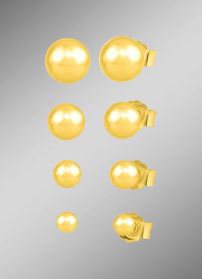 Elegantes vergoldetes Ohrstecker-Set, 4 Paar 