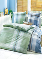 Bügelfreie Bettwäsche-Garnitur aus dem Hause Biberna GRÜN