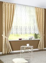 Gl&auml;nzende &Uuml;bergardinen-Garnitur NATUR