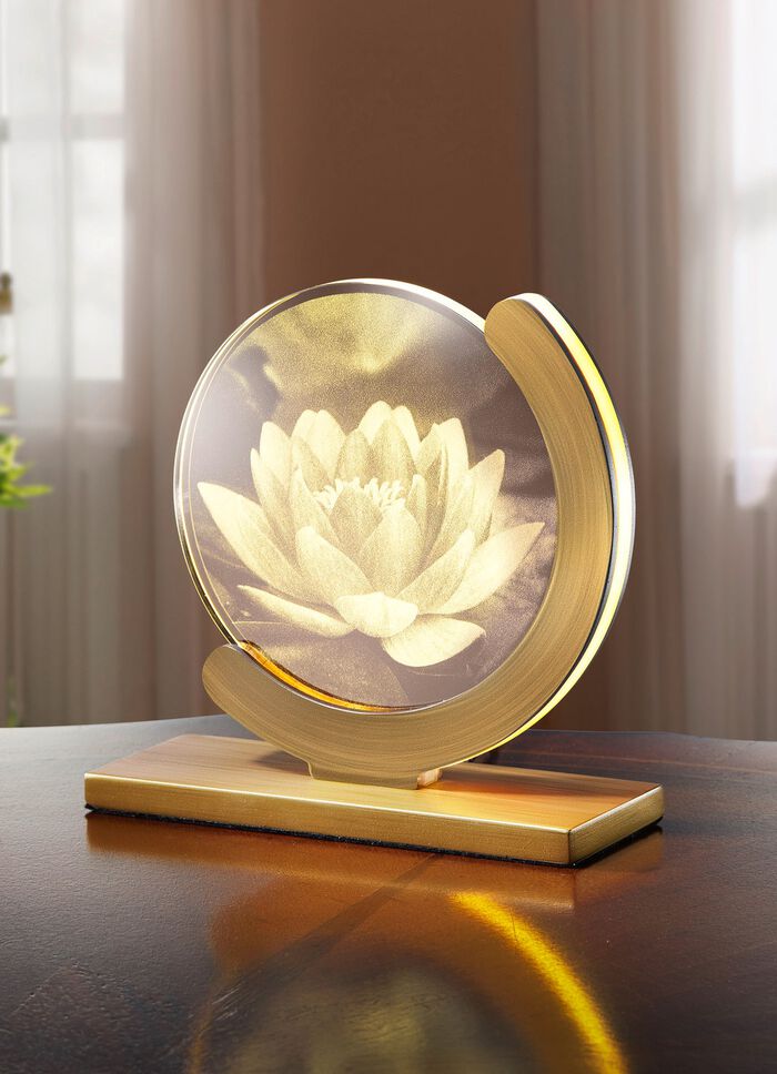 LED-Tischleuchte mit wechselbaren Glasscheiben 