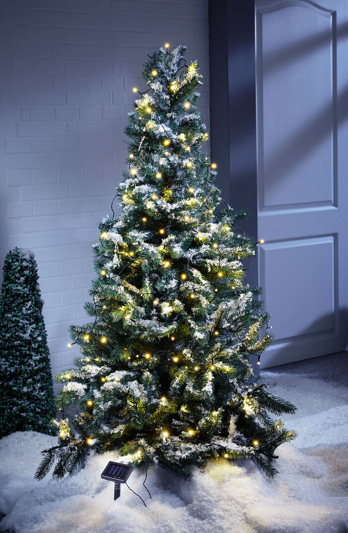 Solar-Lichterkette mit 200 kaltwei&szlig;en LEDs 