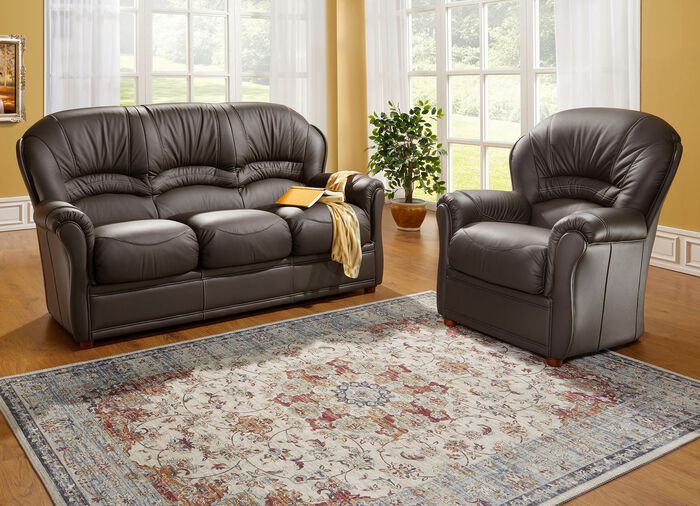 Polsterm&ouml;bel mit Bezug aus echtem Leder 